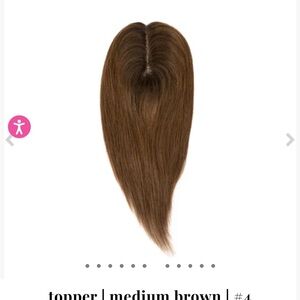 Brand New Hidden Crown Hair Topper Extension - Medium Brown Color